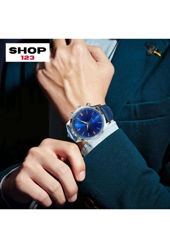 Ceas Barbatesc Elegant Maro/Albastru