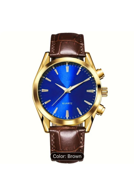Ceas Barbatesc Elegant Maro/Albastru