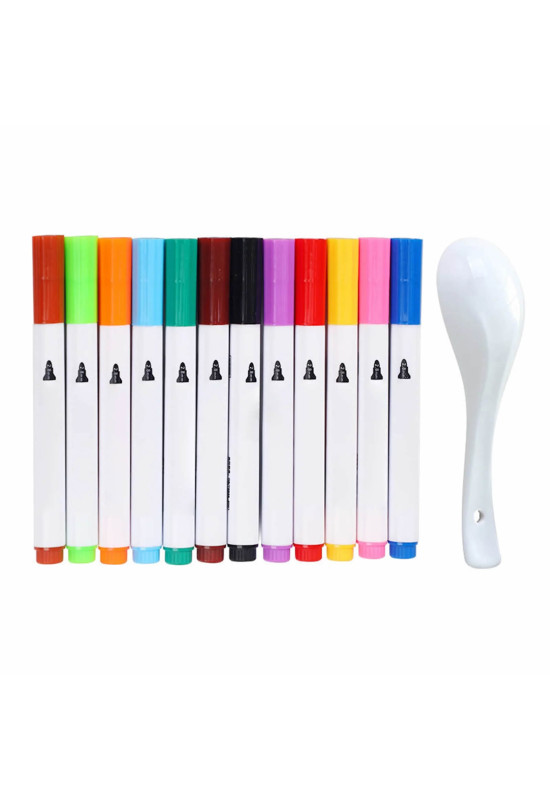 Set de 12 Markere Magice pentru Desene Plutitoare + Lingura